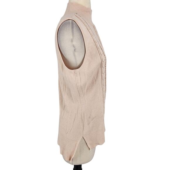 White House Black Market Wool Blend Pearl Accented Sweater - Picture 7 of 8